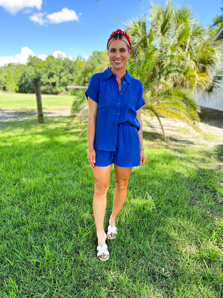 Cammie Shorts-Royal blue