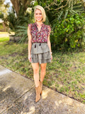 Corduroy tiers skirt